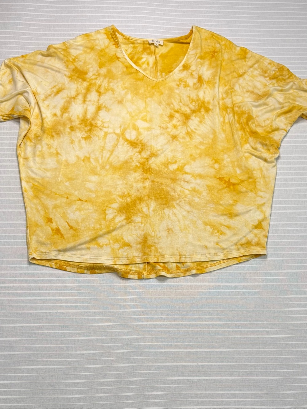 💛 La Miel Mustard Tie-Dye Oversized Top – Size Small
